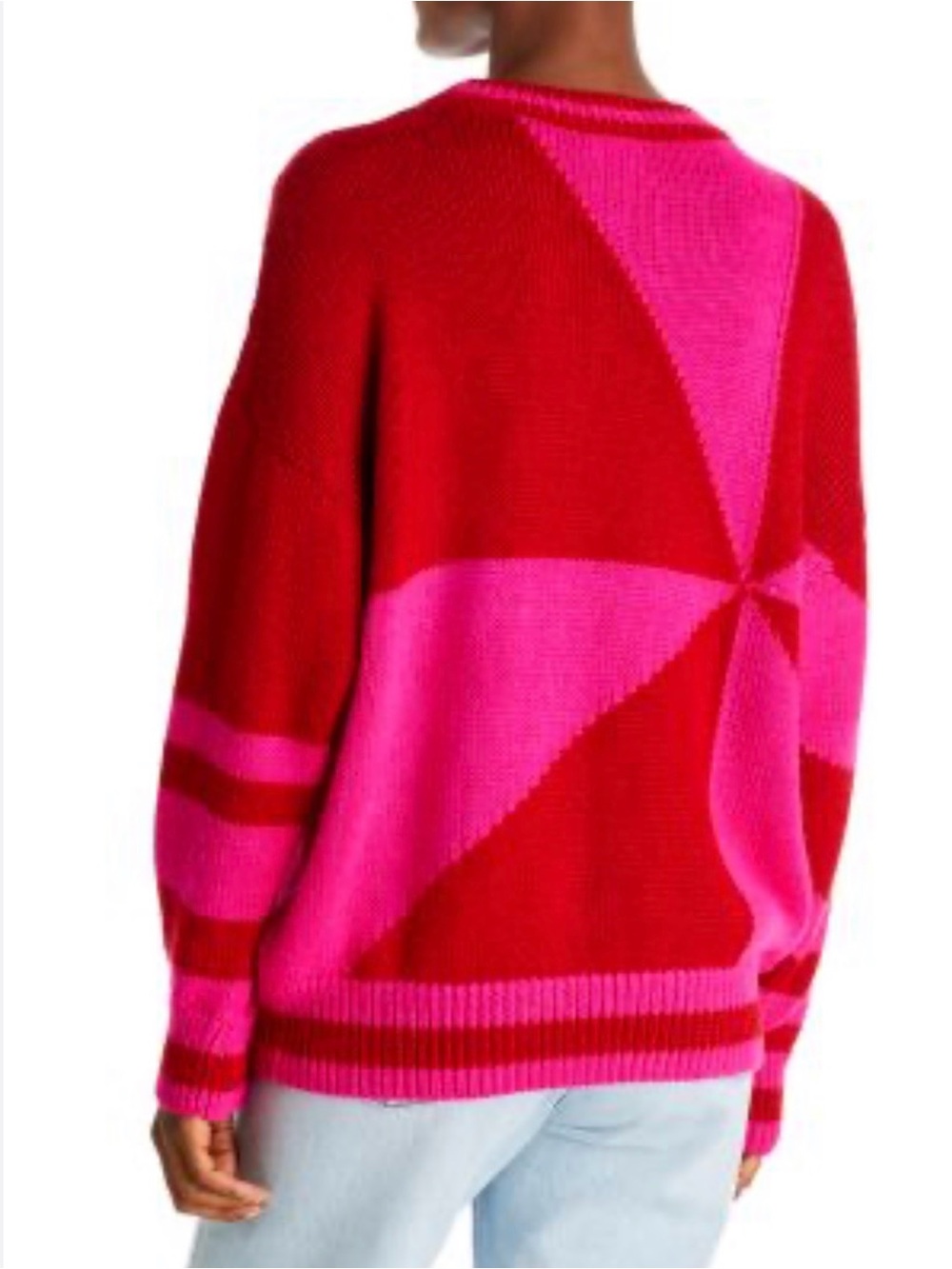 MOTHER the easy drop jumper color block Geometric Crewneck Sweater - Picture 2 of 10